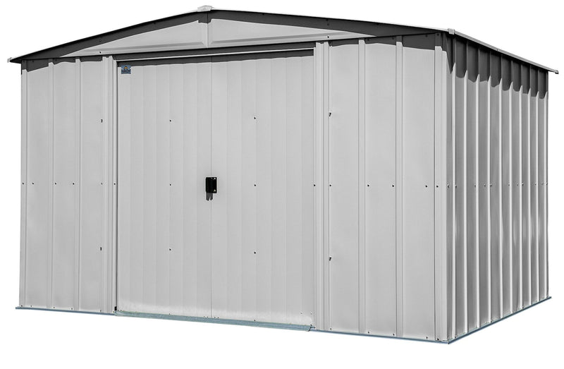 Classic Galvanized Steel Storage Shed, Flute Grey, 10-ft x 8-ft S6250