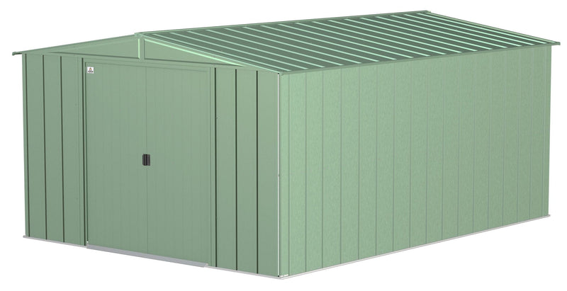 Classic Galvanized Steel Storage Shed, Sage Green, 10-ft x 14-ft Z1447