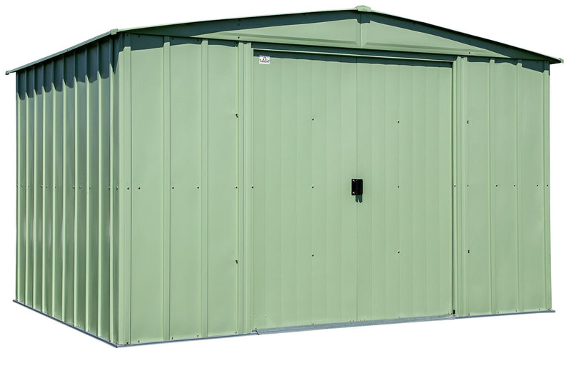Classic Galvanized Steel Storage Shed, Sage Green, 10-ft x 8-ft U4031