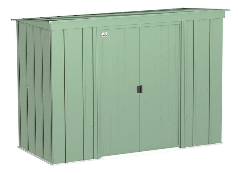 Classic Galvanized Steel Storage Shed, Sage Green, 8-ft x 4-ft V6113