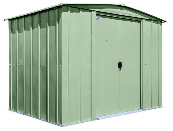 Classic Galvanized Steel Storage Shed, Sage Green, 8-ft x 6-ft X0252