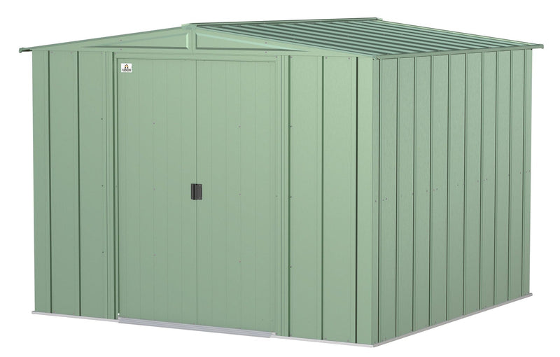 Classic Galvanized Steel Storage Shed, Sage Green, 8-ft x 8-ft P2240