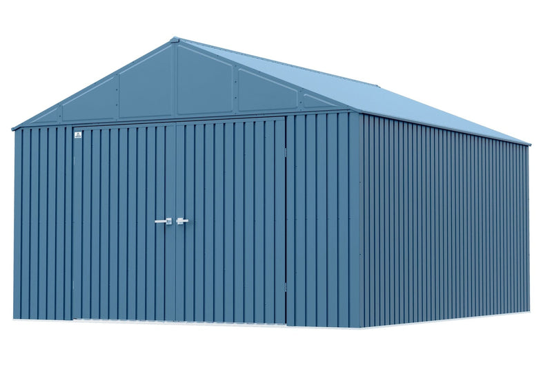 Elite 12x14-ft Blue Grey Corrosion-Resistant Steel Shed F2421