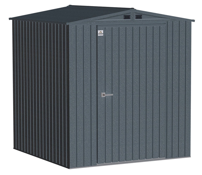 Elite Steel Storage Shed with Pent Roof, Anthracite, 6-ft x 6-ft D1572