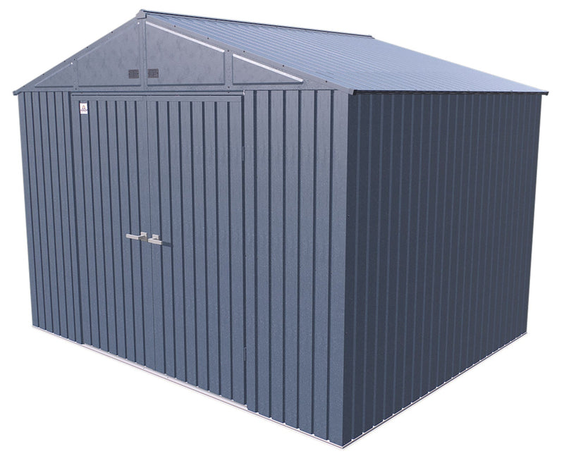 Elite Steel Storage Shed with Pent Roof, Blue Grey, 10-ft x 8-ft R4433
