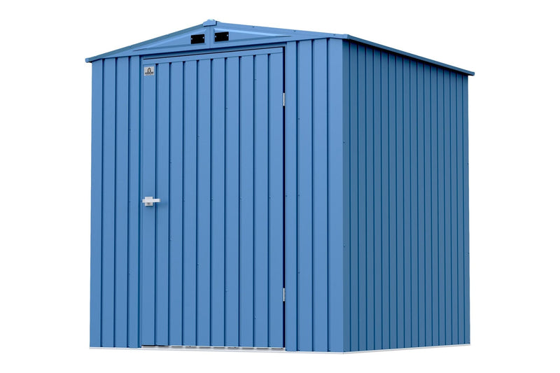 Elite Steel Storage Shed with Pent Roof, Blue Grey, 6-ft x 6-ft S3666
