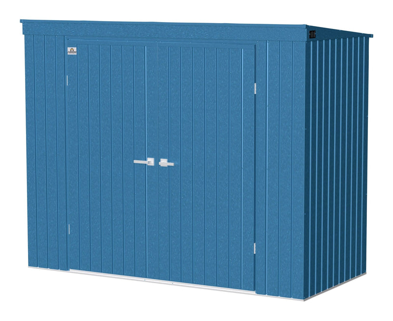 Elite Steel Storage Shed with Pent Roof, Blue Grey, 8-ft x 4-ft U6264