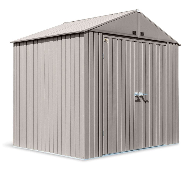 Elite Steel Storage Shed with Pent Roof, Cool Grey, 8-ft x 6-ft S0845