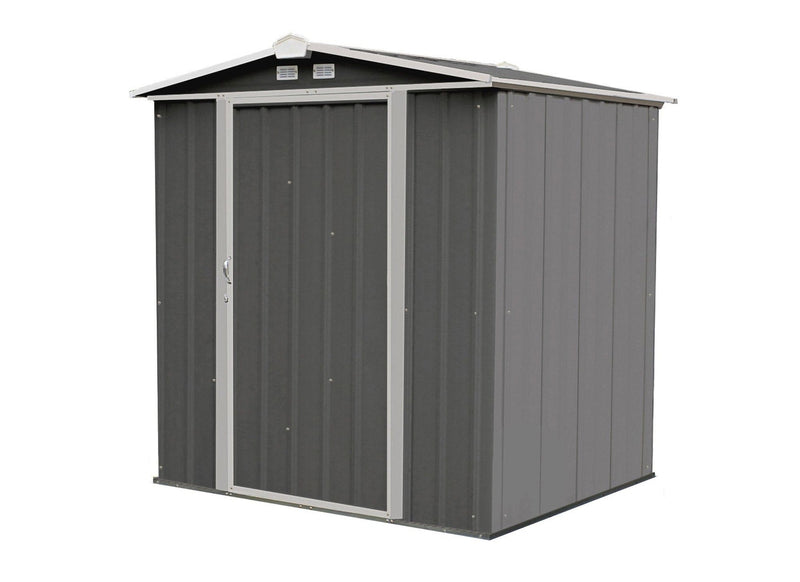 EZEE Galvanized Steel Storage Shed with Low Gable Roof, Charcoal/Cream, 6-ft x 5-ft M6787