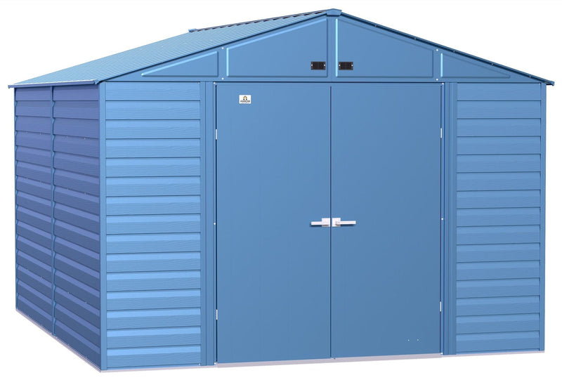 Select Galvanized Steel Storage Shed, Blue Grey, 10-ft x 12-ft M5209