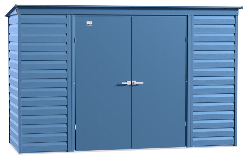 Select Galvanized Steel Storage Shed, Blue Grey, 10-ft x 4-ft V7137