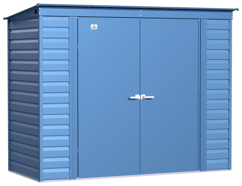 Select Galvanized Steel Storage Shed, Blue Grey, 8-ft x 4-ft S5414