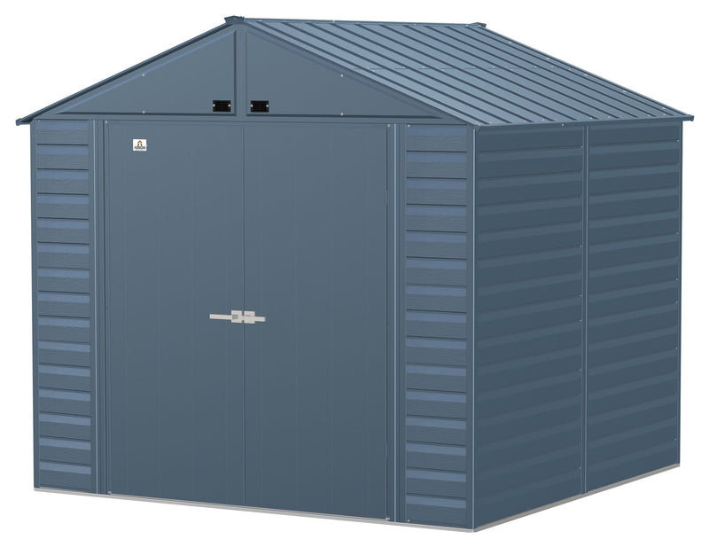 Select Galvanized Steel Storage Shed, Blue Grey, 8-ft x 8-ft Q6632
