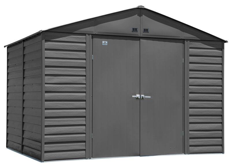 Select Galvanized Steel Storage Shed, Charcoal, 10-ft x 8-ft Z9796