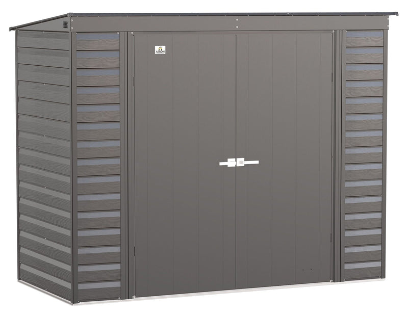 Select Galvanized Steel Storage Shed, Charcoal, 8-ft x 4-ft T7427