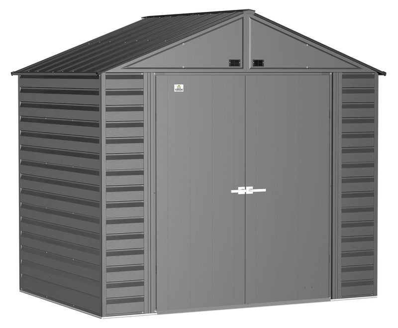 Select Galvanized Steel Storage Shed, Charcoal, 8-ft x 6-ft J3716