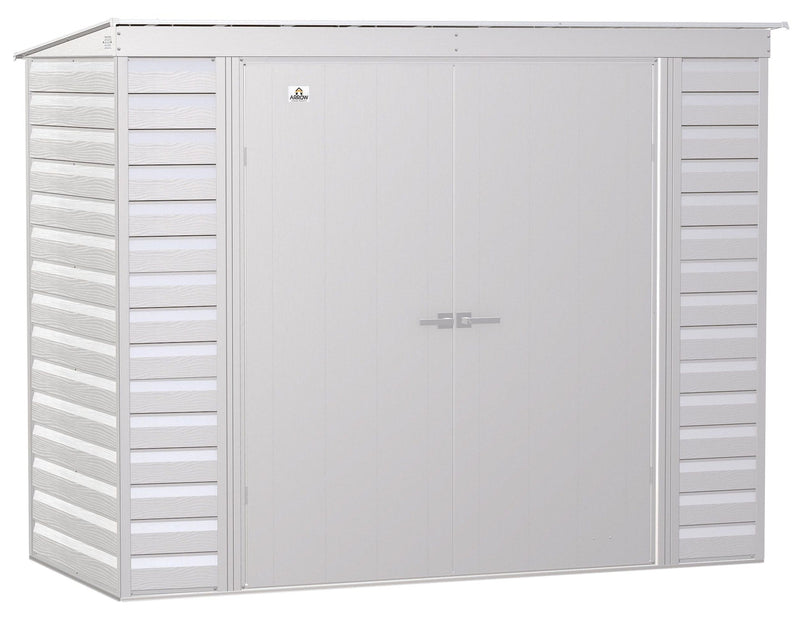 Select Galvanized Steel Storage Shed, Flute Grey, 8-ft x 4-ft V6852