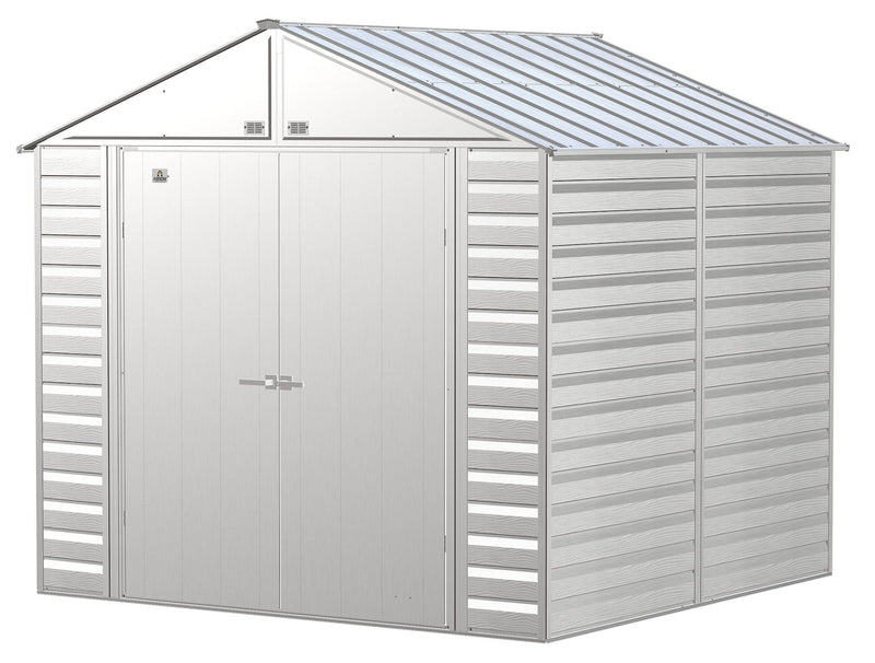 Select Galvanized Steel Storage Shed, Flute Grey, 8-ft x 8-ft Y5065