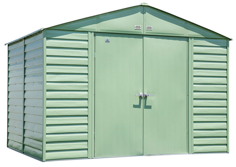 Select Galvanized Steel Storage Shed, Sage Green, 10-ft x 8-ft F6181
