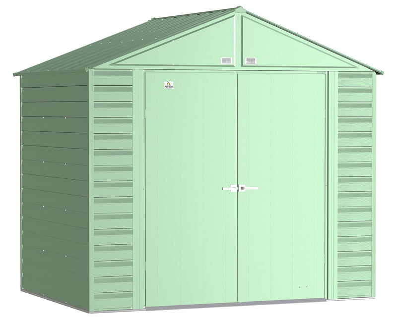 Select Galvanized Steel Storage Shed, Sage Green, 8-ft x 6-ft J8084