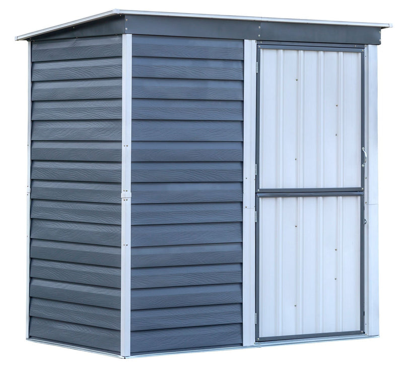 Shed-in-a-Box Steel Storage Shed, Charcoal/Cream, 6-ft x 4-ft D6188