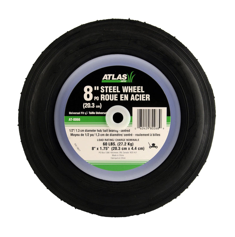 Steel Lawn Mower Replacement Wheel with Ball Bearings, 8-in x 1.5-in I7476