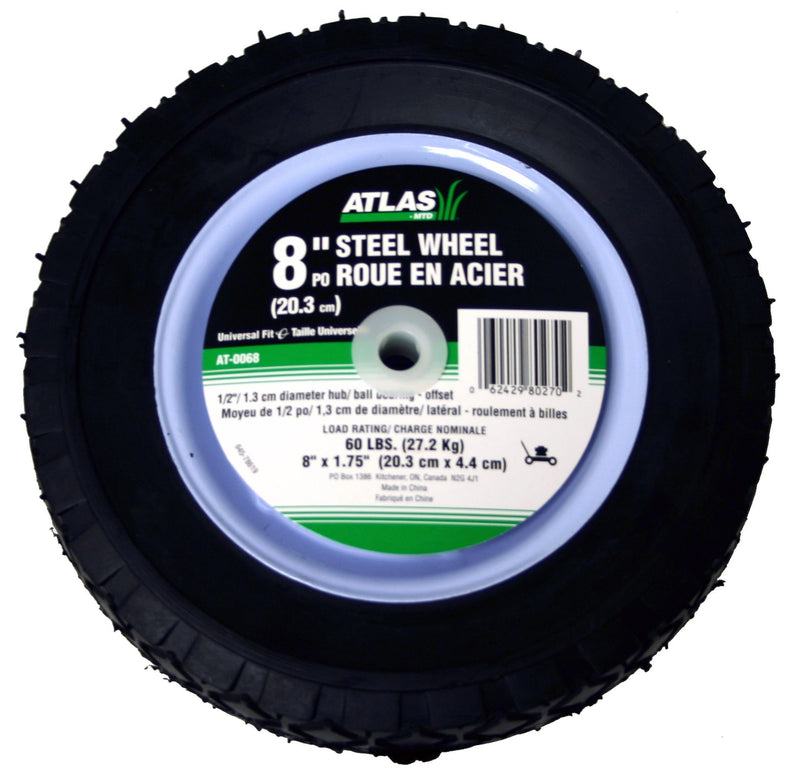 Steel Lawn Mower RePlacement Wheel with Ball Bearings, 8 in x 1.75-in H8834