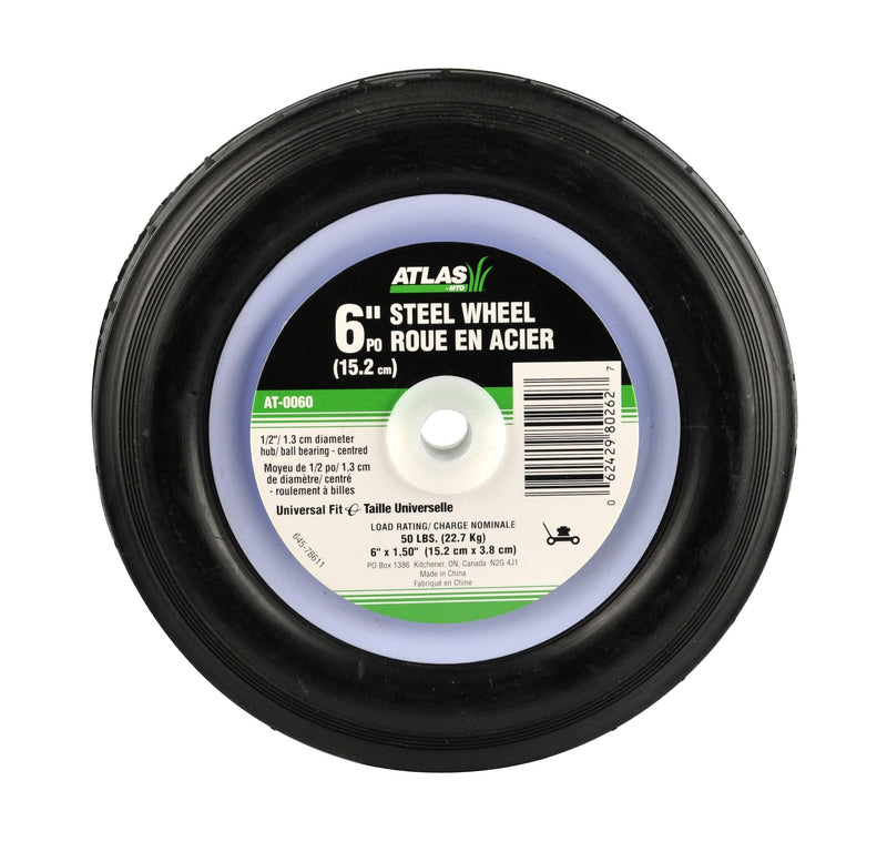 Steel Mower Wheel with Ball Bearings, 6-in D3637