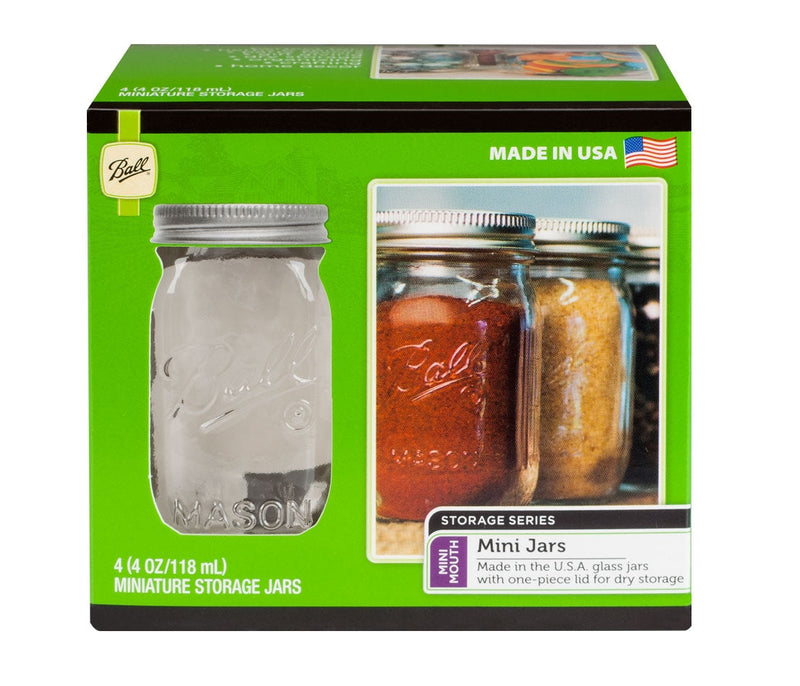 Miniature Glass Jars with Storage Lids, 118 mL, 4 Count B5190