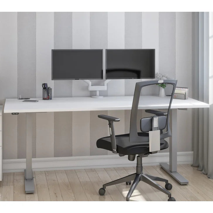Bestar Upstand 76.2 cm x 182.9 cm (30 in. x 72 in.) Height Adjustable Desk with Dual Monitor Arm K0266