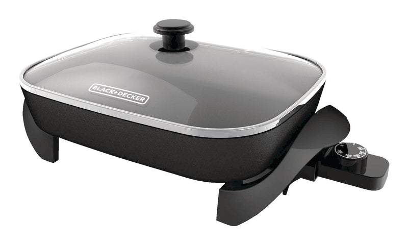Family-Sized Non-Stick Electric Skillet, Black, 12x15-in N5555