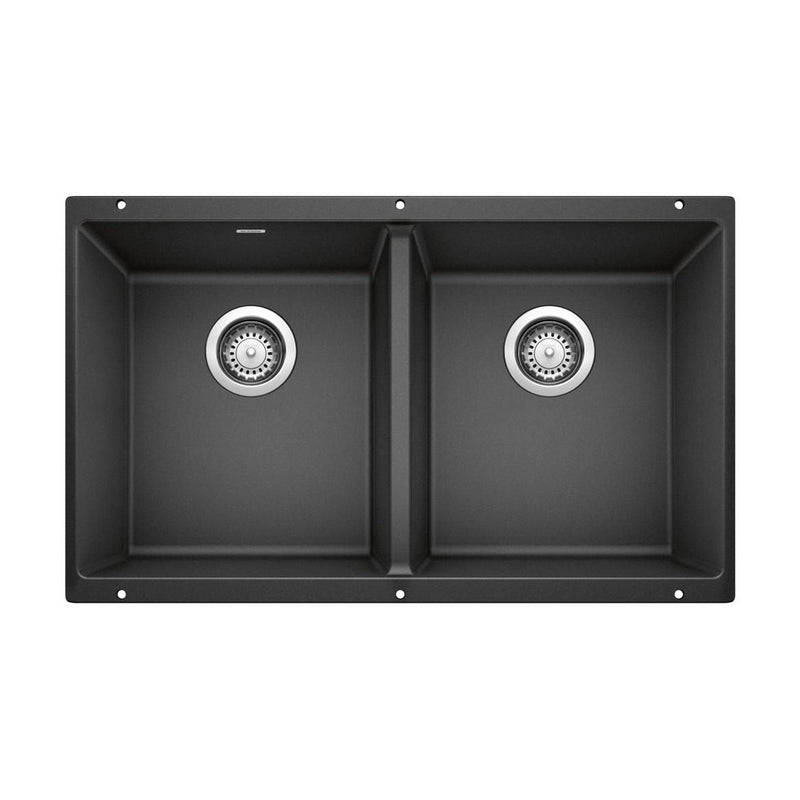 Precis 29-in 50/50 Double Bowl Undermount Kitchen Sink, Anthracite Q1735