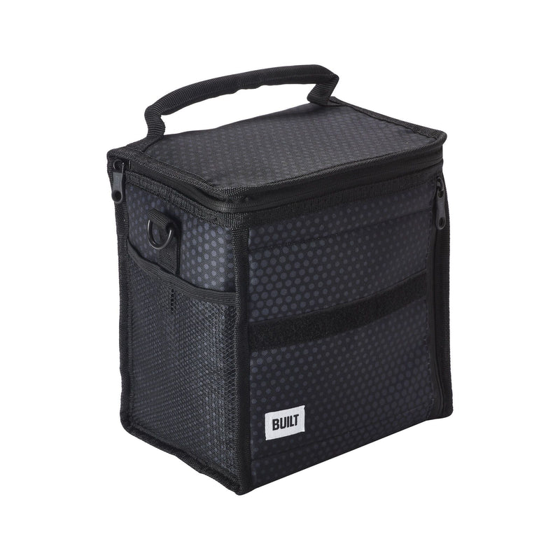 Ice House Cube Lunch Bag, Black Midnight Micro Dot, with Freezable Gel J2350