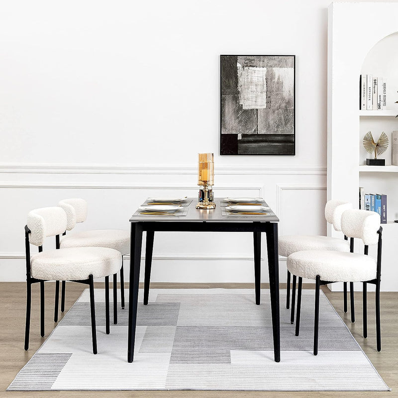 DYHOME White Dining Chairs Set of 4, Mid-Century Modern Dining Chairs, Kitchen Dining Room Chairs I3884