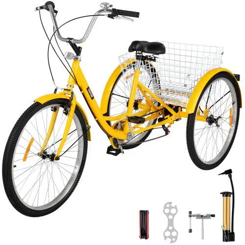 Adult Tricycle 26 7 Speed 3 Wheel Trike Bicycle Bike Cruise w Basket Shooping I5427
