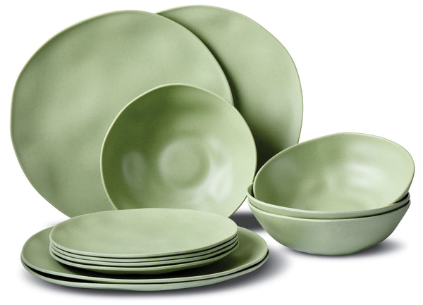 Everyday Dinnerware Set, BPA-Free, Sage Green, 12-pk G6242