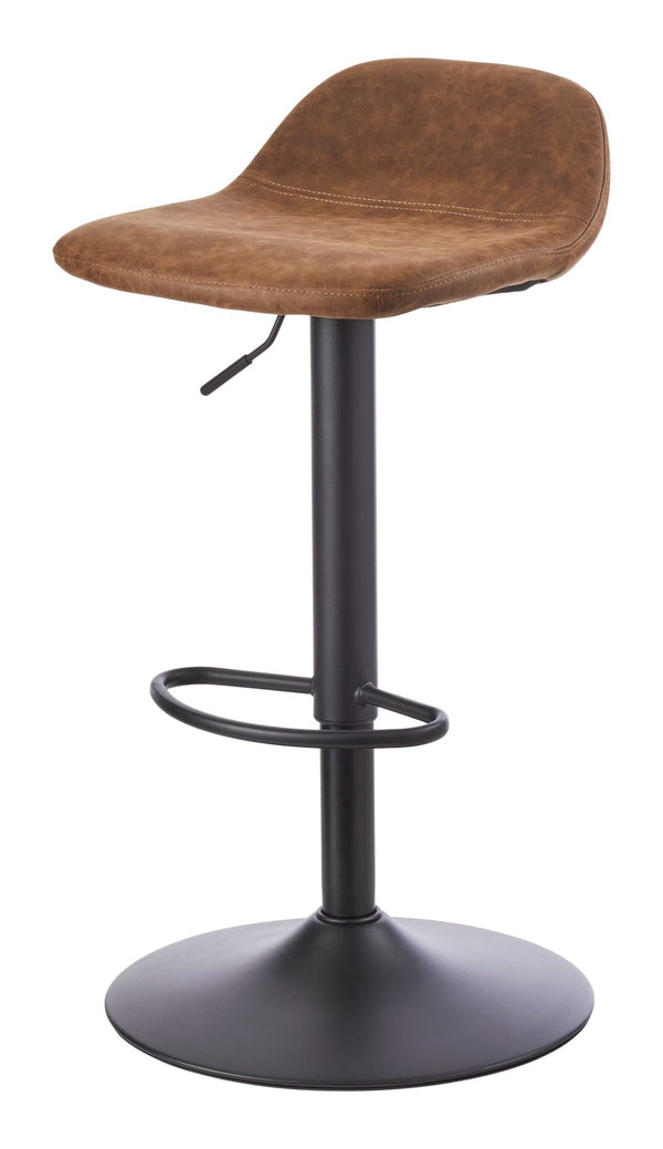Luis Adjustable Height Gas Lift Swivel Bar Stool, Brown X9767