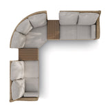 Moraine All-Weather Wicker Outdoor/Patio Sectional Set, UV-Resistant Cushions, 5-pc