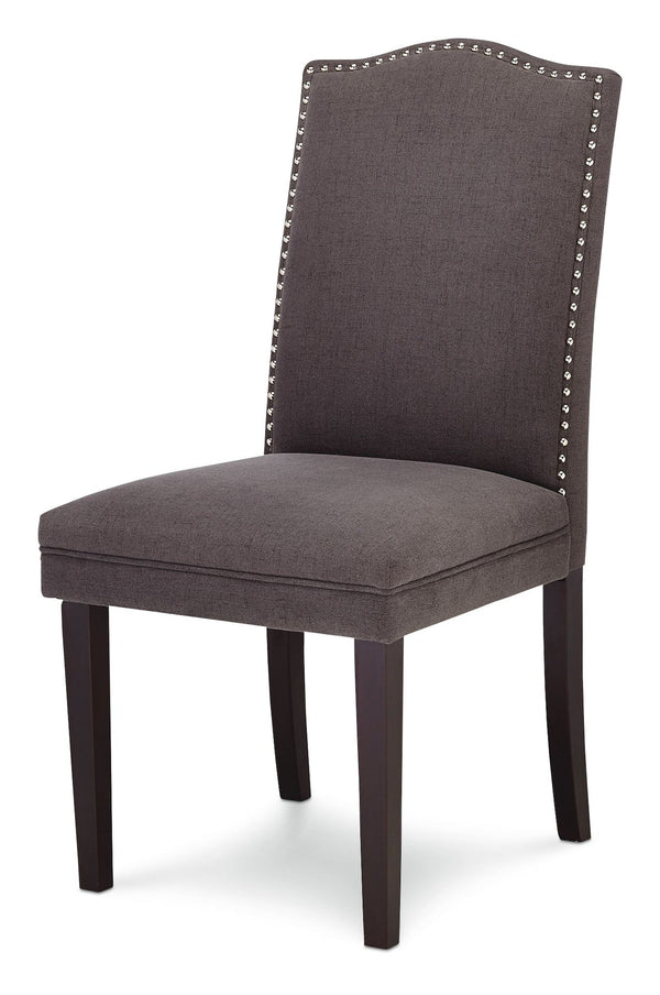 Regent Nailhead Upholstered Dining Chairs with Solid Wood Legs (2-Piece Set), Grey M4726