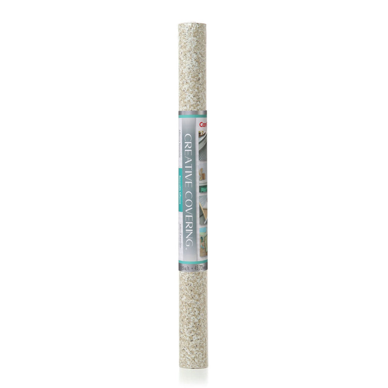 Con-Tact Creative Covering Removable Adhesive Shelf/Drawer Liner, Beige Granite, 18-in x 9-ft N7368