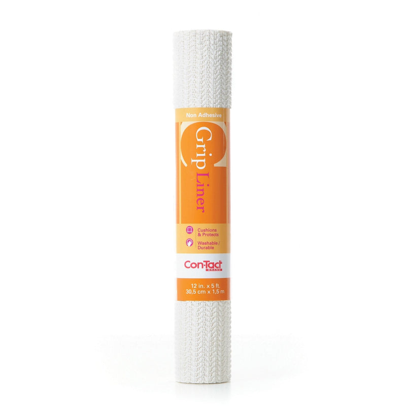 Con-Tact Grip Liner Washable Non-Adhesive Shelf/Drawer Liner, White, 12-in x 5-ft J1351