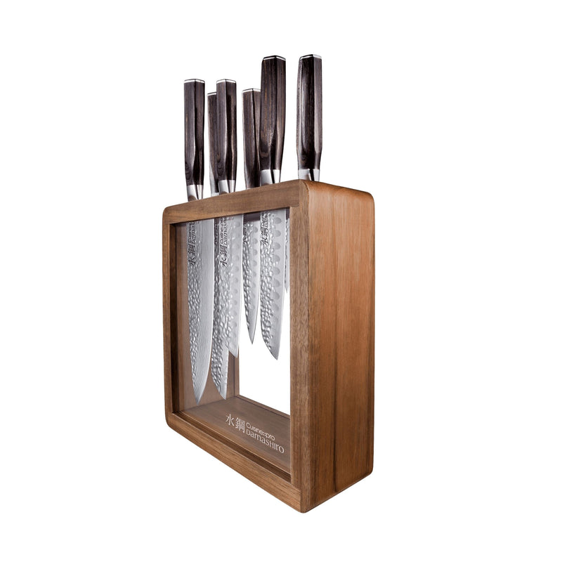PRO DAMASHIRO MOKUZAI 7PC KNIFE BLOCK B0938