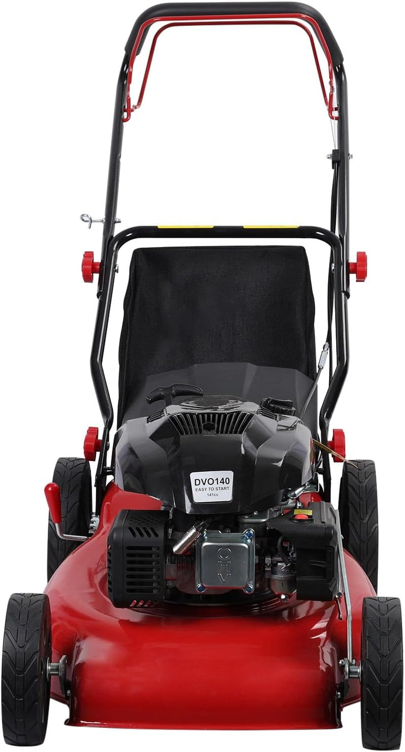 Self-propelled lawn mower, 141cc four-stroke gasoline engine, lawn mower with 20-inch blades, rear-wheel drive, push-type lawn mower, equipped with a 50-liter hay storage tank, rear wheel diameter 10 inches, rotational speed 2850 W5755