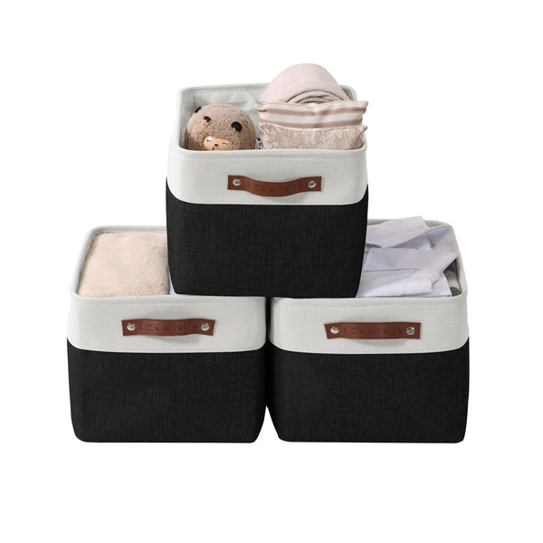 Large Soft-Sided Foldable Storage Basket, 3-pk, Black H9107