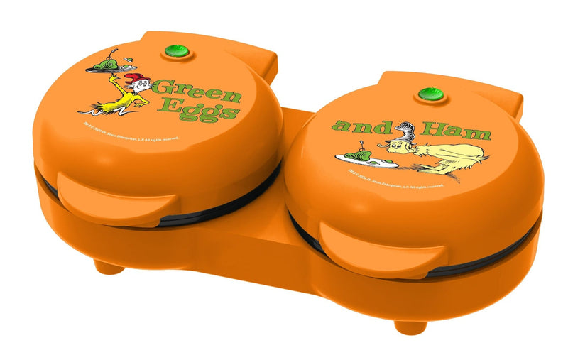 Dr. Seuss Dual Non-Stick Mini Grill & Griddle, 1100 W, Orange G3296