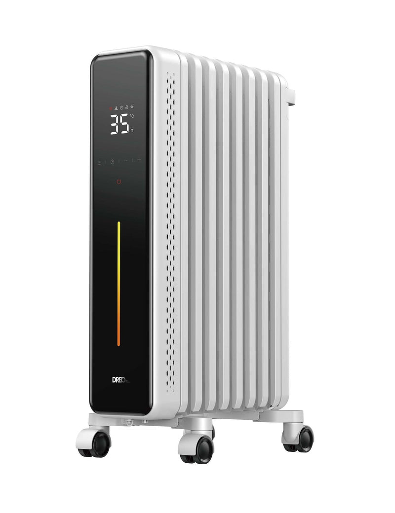 Home 1500W Digital Electric Oil-Filled Radiator Heater with Thermostat, White X8742