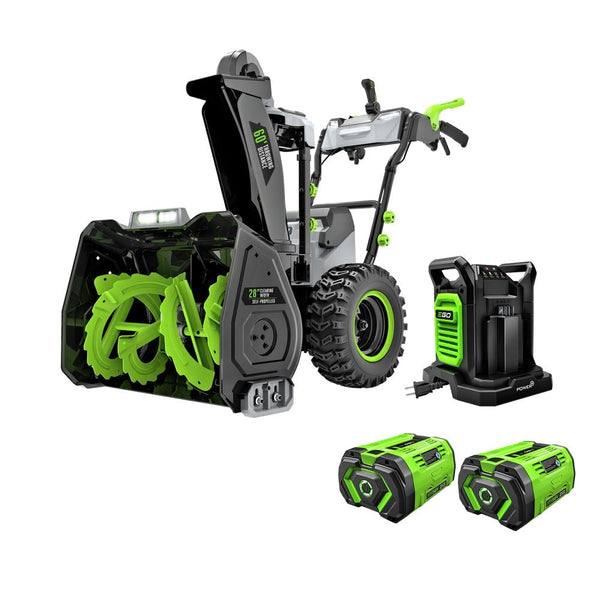 56V Brushless Cordless 28-in Self-Propelled 2-Stage Peak Power Snowblower with (2)12.0Ah Batteries and Dual Port Charger U8116