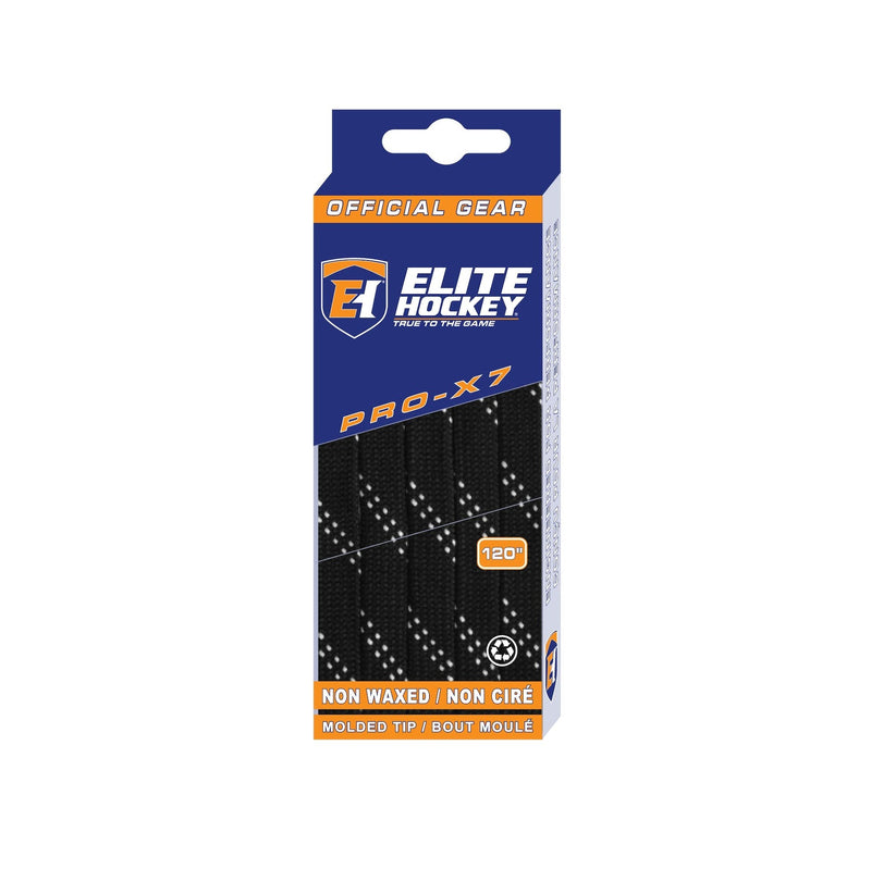 Hockey Pro-X7 Skate Laces, Non-Waxed, Black, Assorted Sizes U5418
