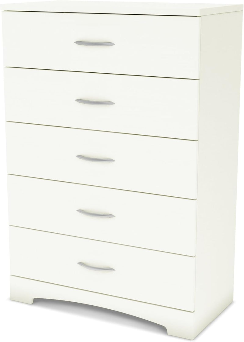 Furniture Step One 5-Drawer Chest, Pure White. B5365