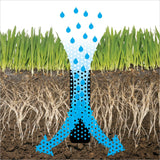 Heavy-Duty Two-Prong Extended Reach Steel Coring Aerator with T-Handle, 38-in